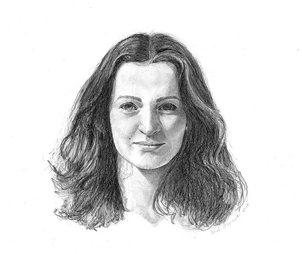 Graphic drawing of Renée by Renée Alexander